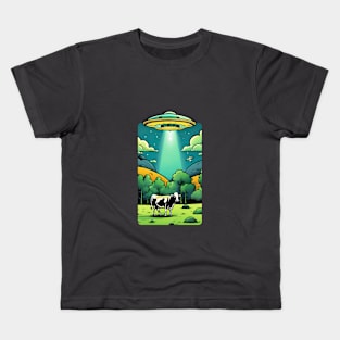 UFO Cow Abdcution Kids T-Shirt